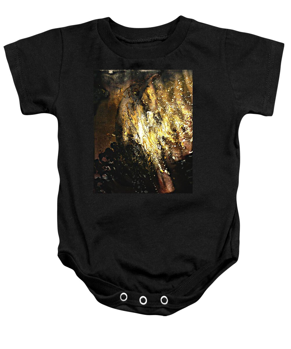 Gold Baby Onesie featuring the painting The Eagle's Emanations by 'REA' Gallery