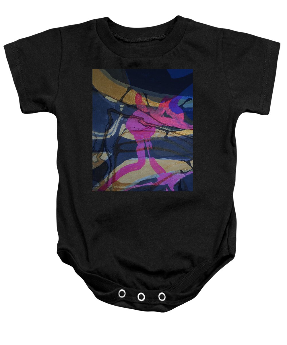Katerina Stamatelos Baby Onesie featuring the painting Abstract-33 by Katerina Stamatelos