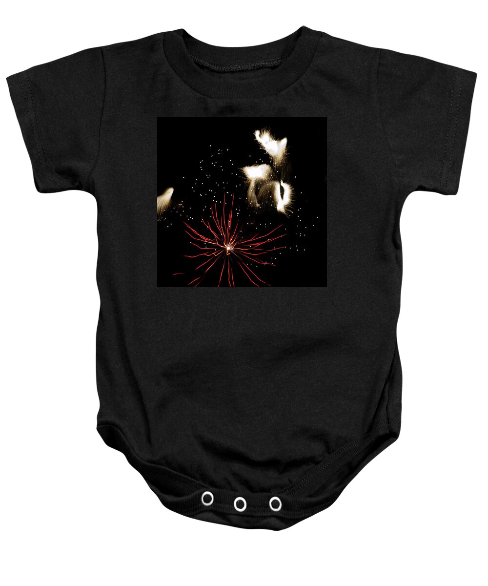 Fireworks Baby Onesie featuring the photograph Abstract Fireworks iii by Helen Jackson