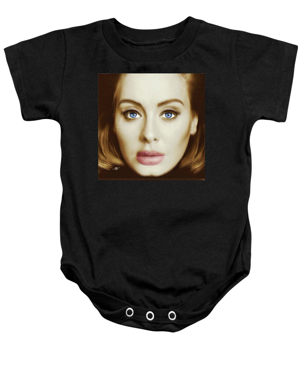 Adele Baby Onesie featuring the painting Adele Painting Circle Pattern 2 by Tony Rubino
