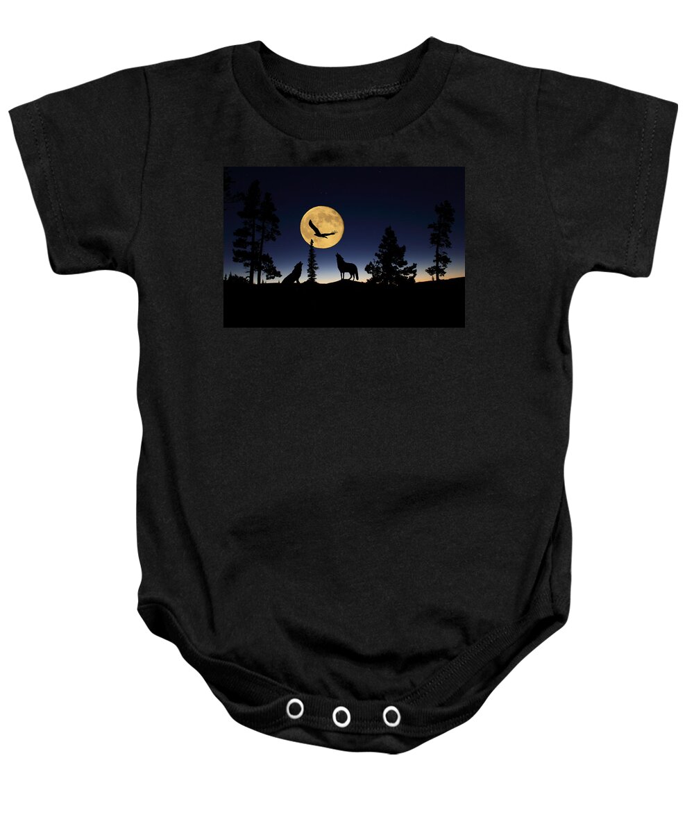 Bald Eagle Baby Onesie featuring the photograph After Sunset by Shane Bechler