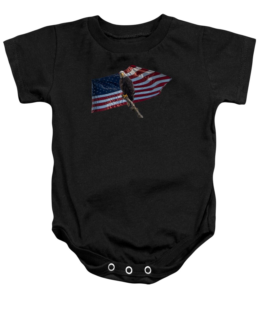 Eagle Baby Onesie featuring the photograph America's Eagle by Holden The Moment