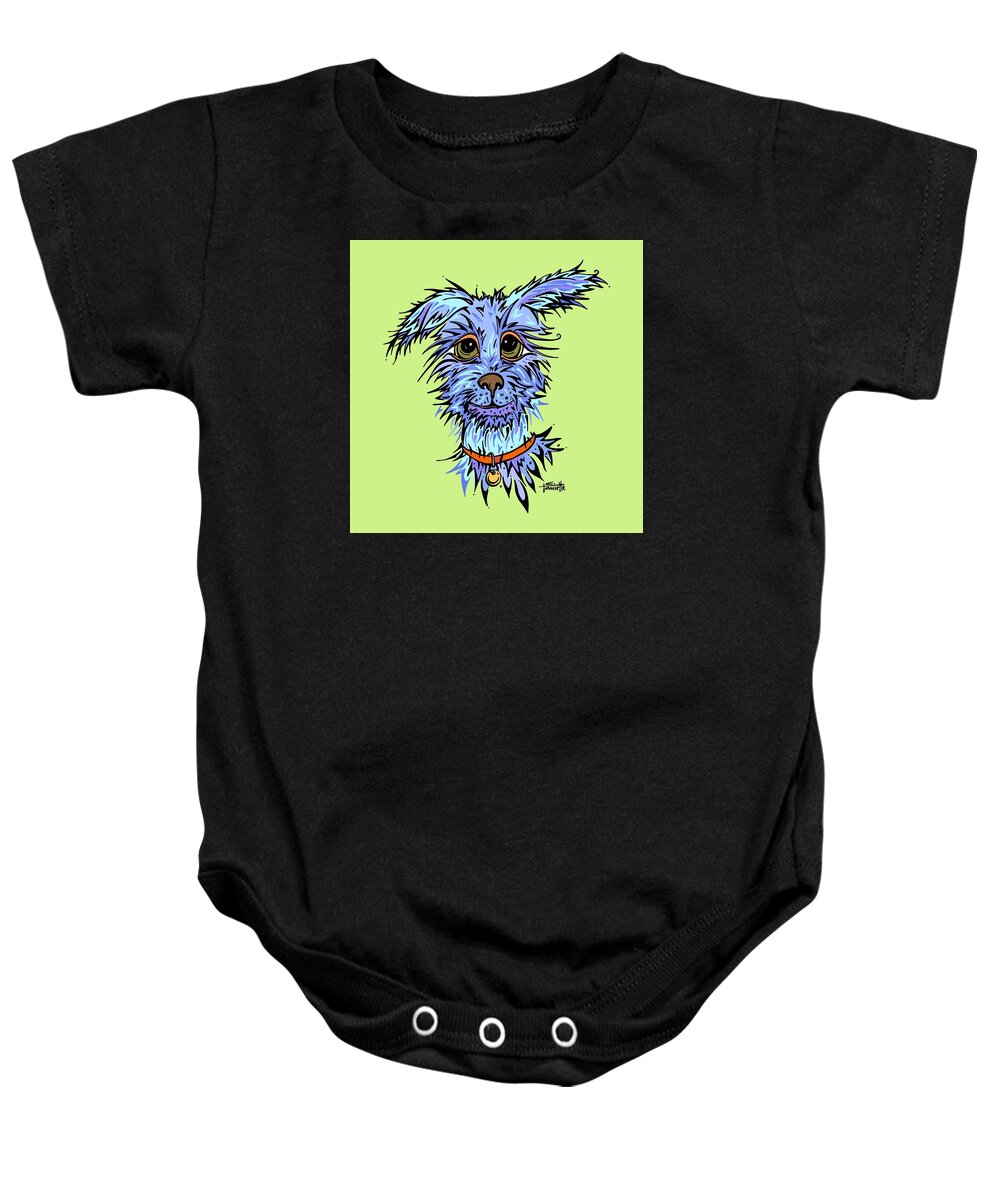 Dog Baby Onesie featuring the digital art Andre by Tanielle Childers