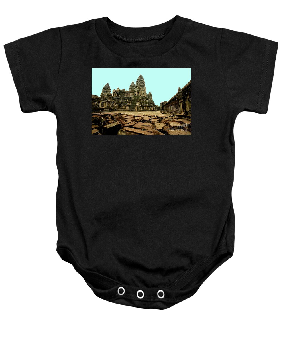  Baby Onesie featuring the digital art Angkor Wat by Darcy Dietrich