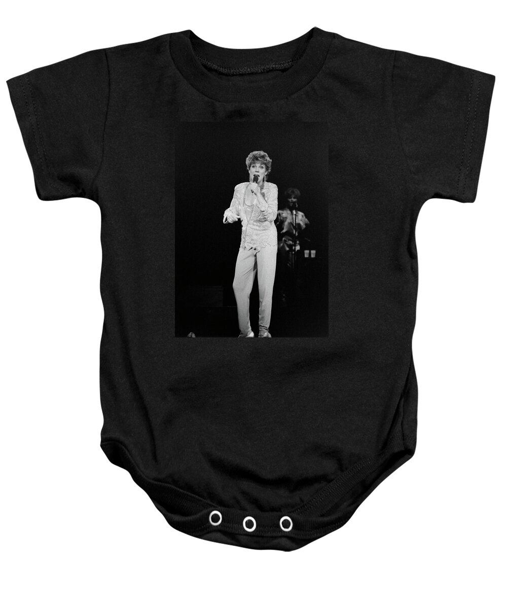 Music Baby Onesie featuring the photograph Anne Murray at the Music Hall by Mike Martin