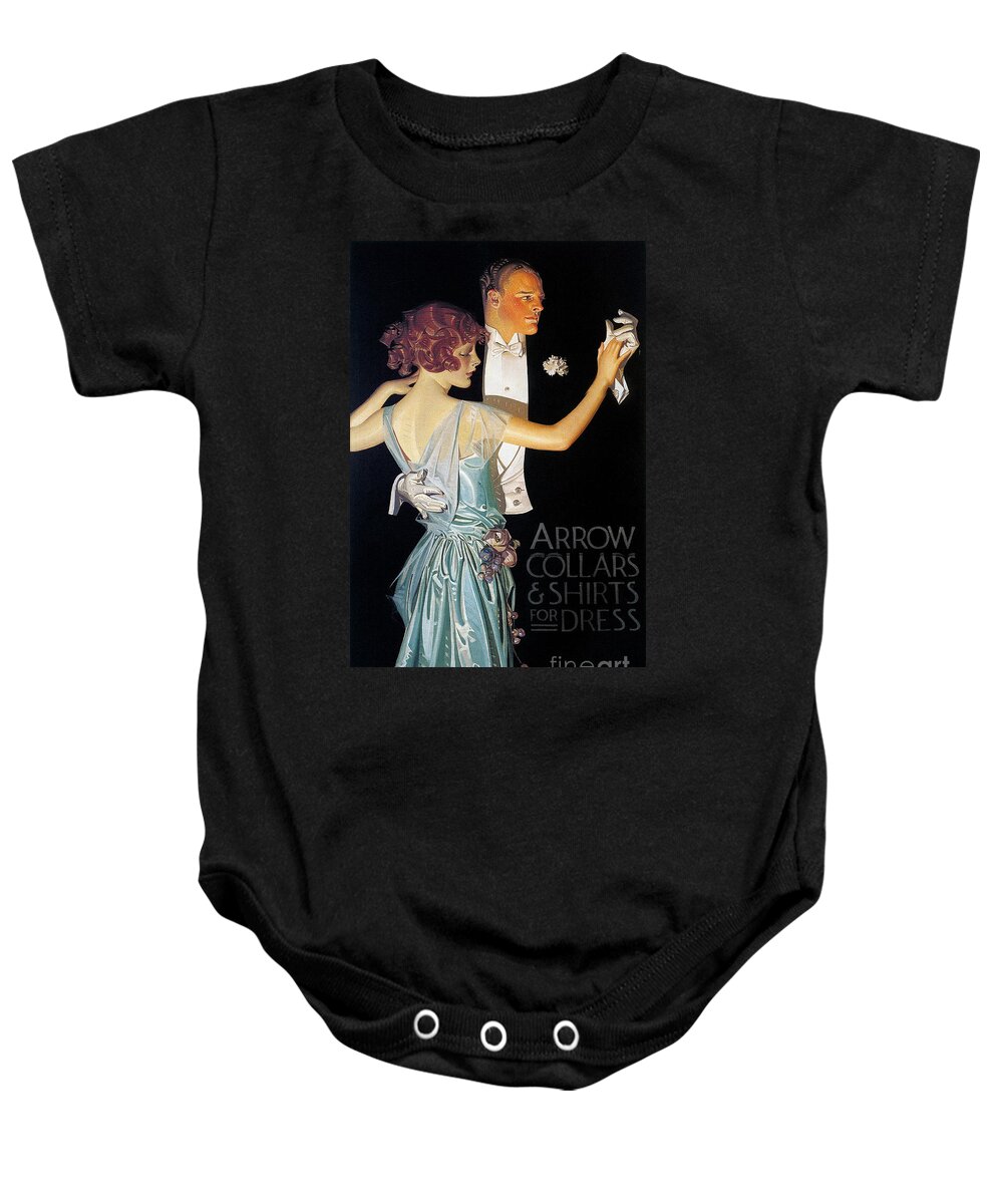 1923 Baby Onesie featuring the drawing Arrow Shirt Collar Ad, 1923 by Granger