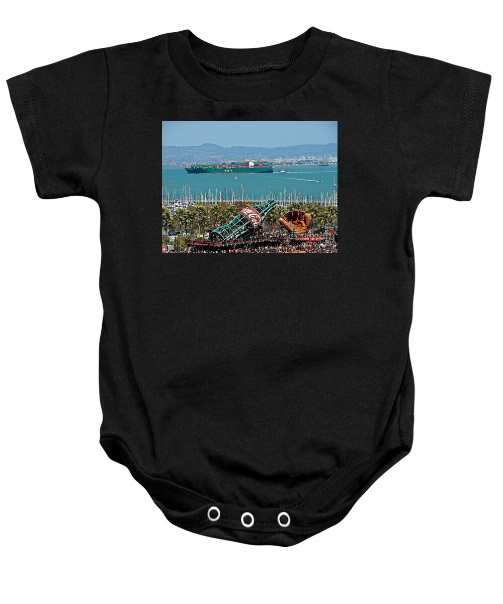 California Baby Onesie featuring the photograph AT and T Park by Elisabeth Derichs