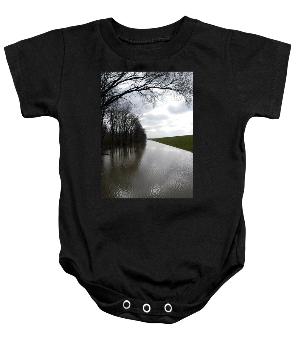 Flood Baby Onesie featuring the photograph At The Levee by DArcy Evans