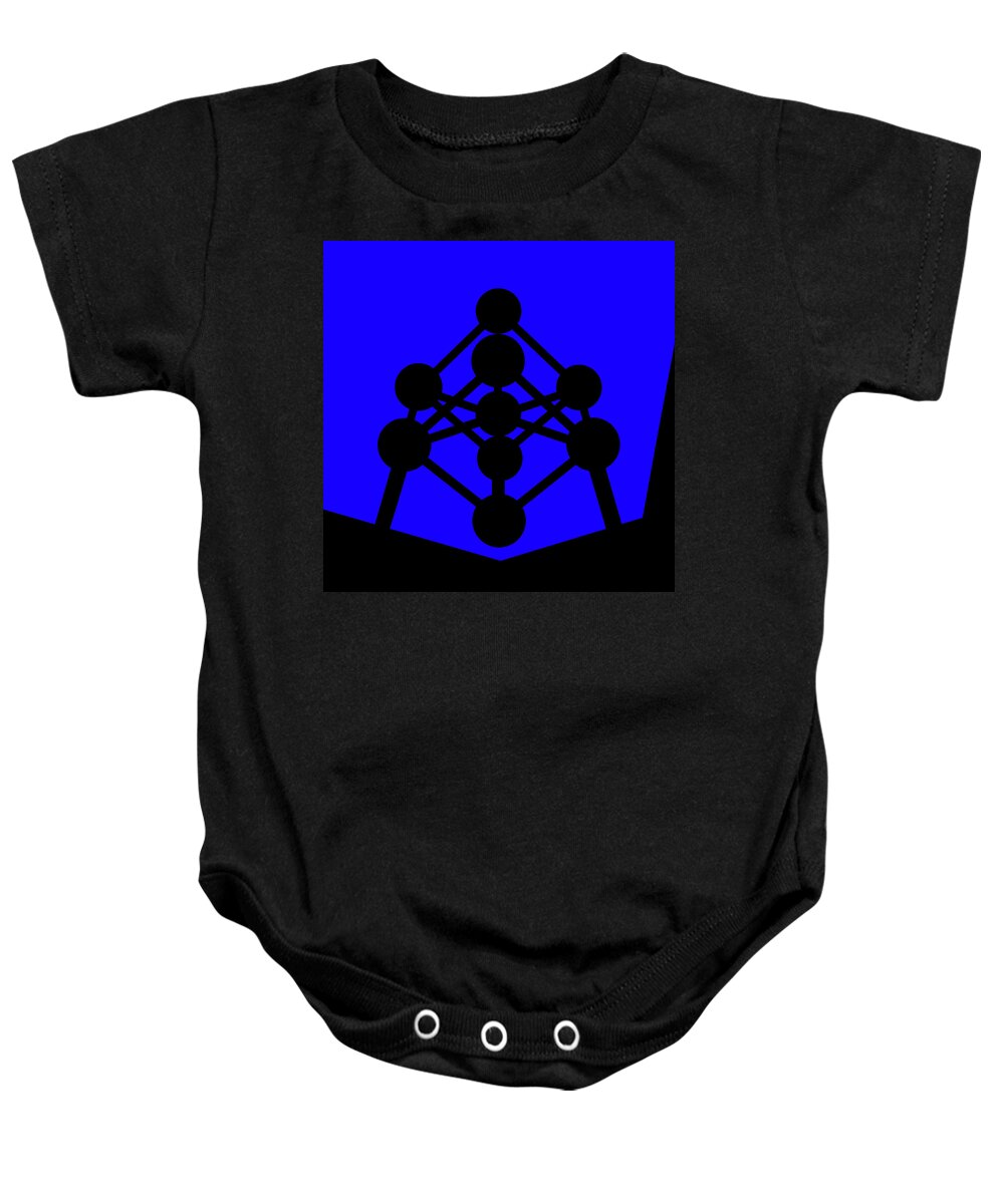  Baby Onesie featuring the mixed media Atomium by Asbjorn Lonvig