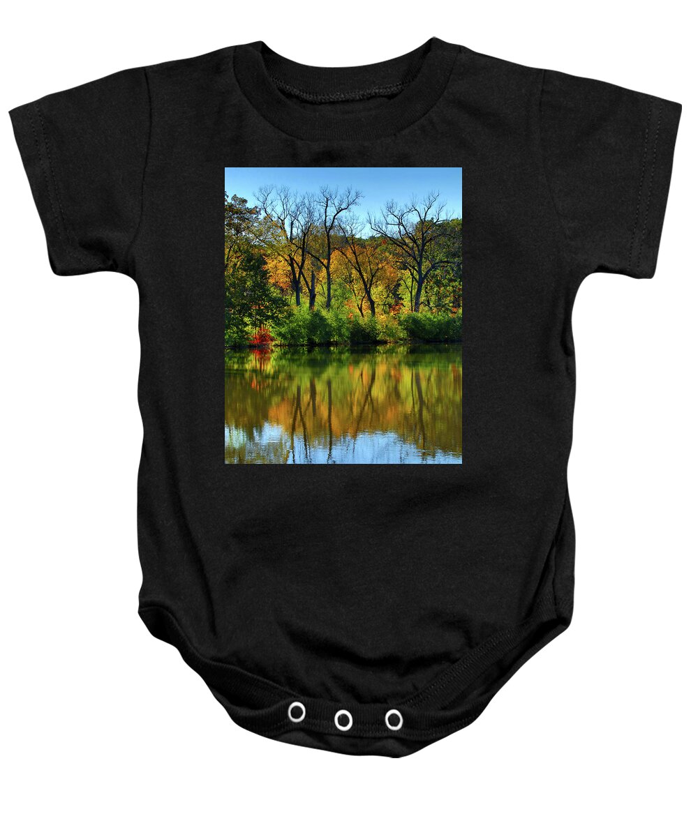 Salt Creek Baby Onesie featuring the photograph Autumn Reflections on Salt Creek III by Ira Marcus