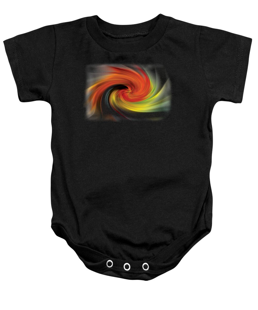 Abstract Baby Onesie featuring the photograph Autumn Swirl by Debra and Dave Vanderlaan
