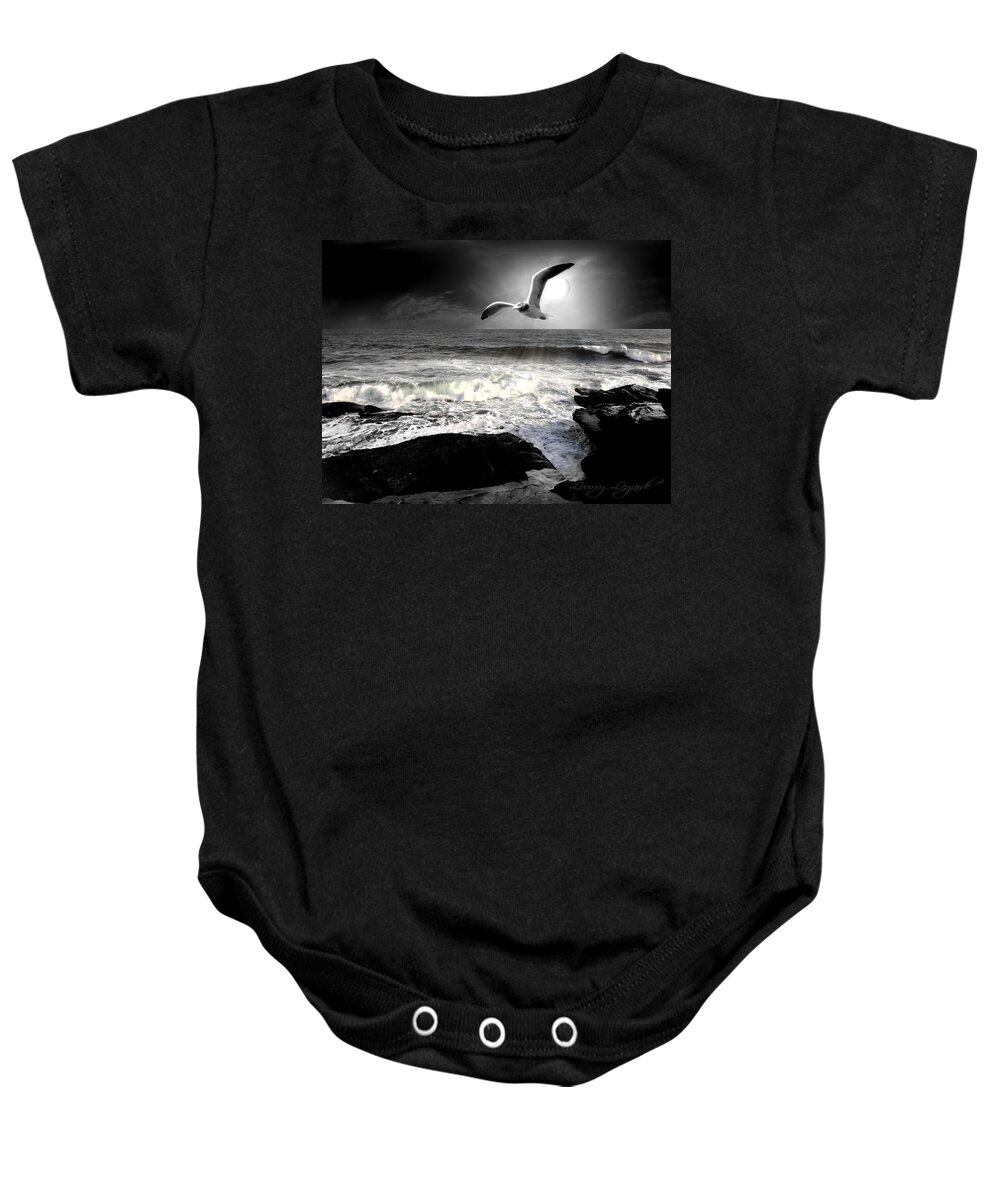 Seagulls Baby Onesie featuring the photograph Away by Lourry Legarde