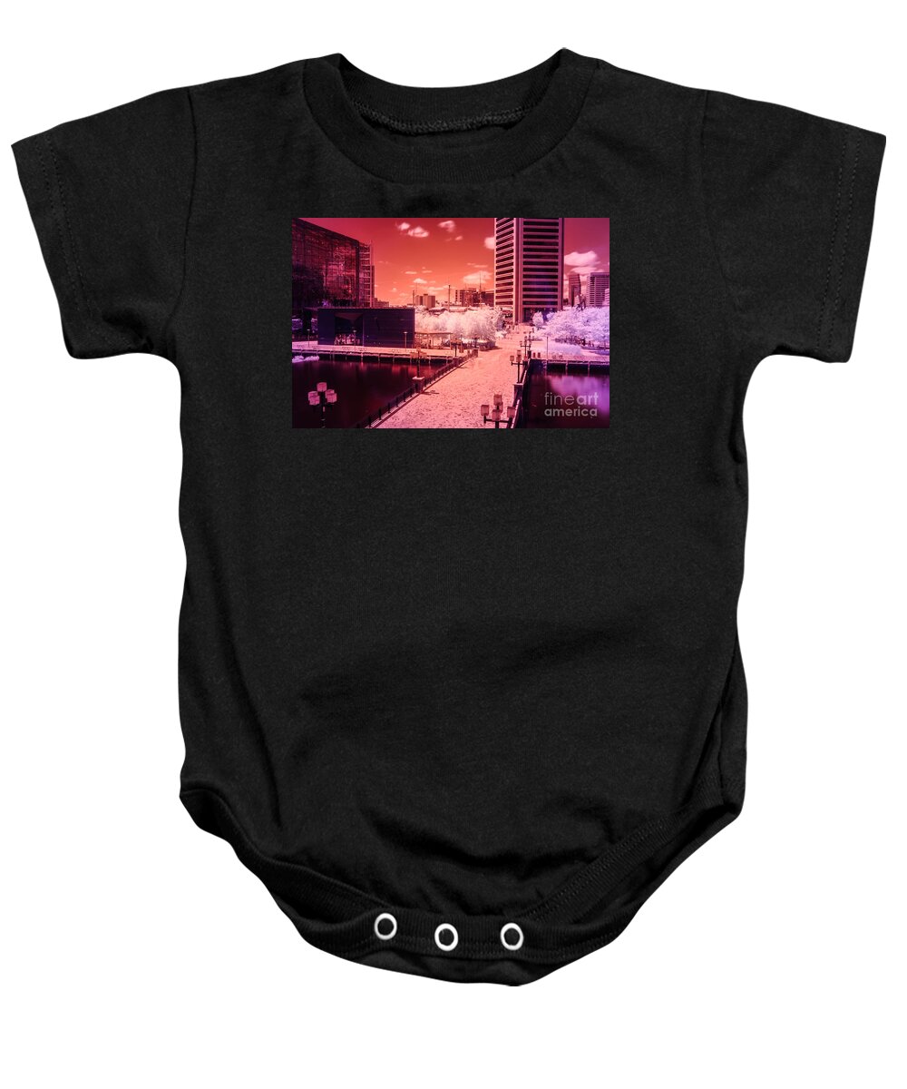 Baltimore Baby Onesie featuring the photograph Baltimore Harbor by Jonas Luis