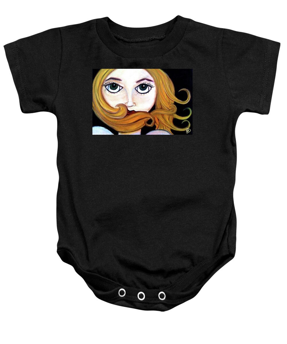  Baby Onesie featuring the drawing Beautiful Blonde by Nicole Dumond-Barry