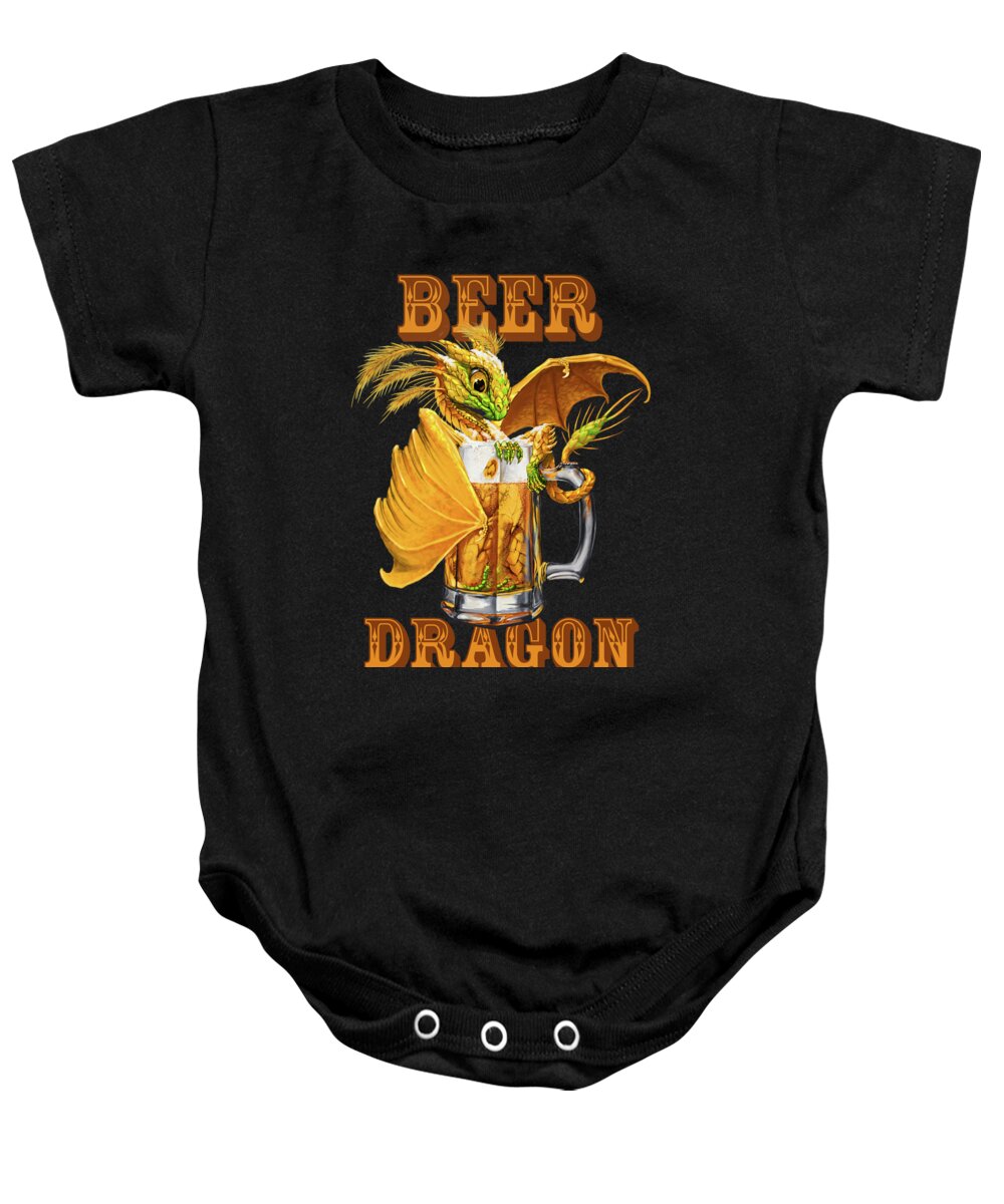 Dragon Baby Onesie featuring the digital art Beer Dragon by Stanley Morrison