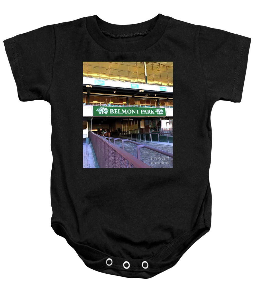 Horse Racing Baby Onesie featuring the photograph Belmont Park by CAC Graphics