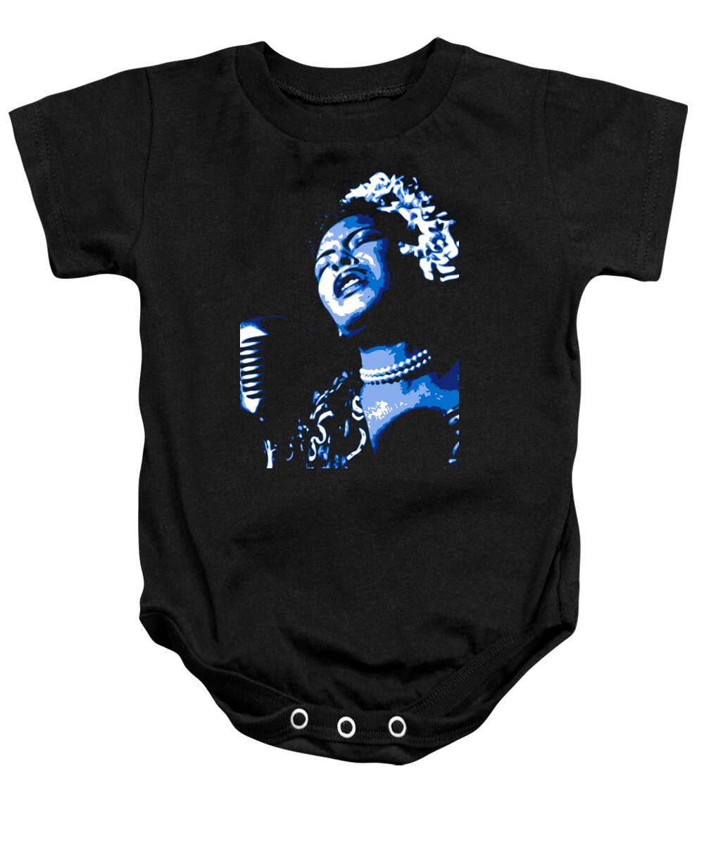 Billie Holiday Baby Onesie featuring the digital art Billie Holiday by DB Artist