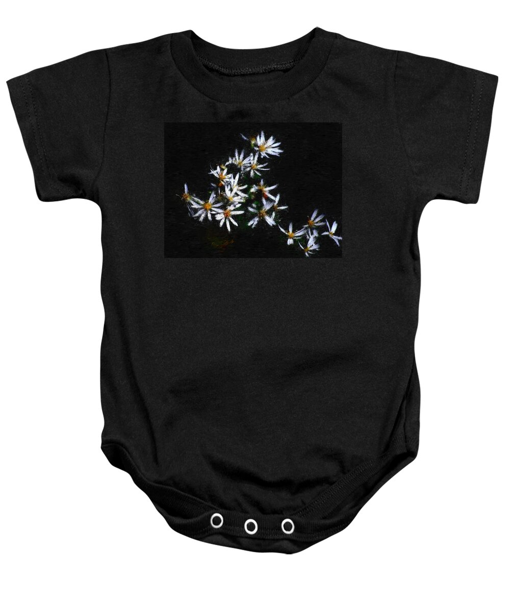 Digital Photograph Baby Onesie featuring the digital art Black and white study II by David Lane