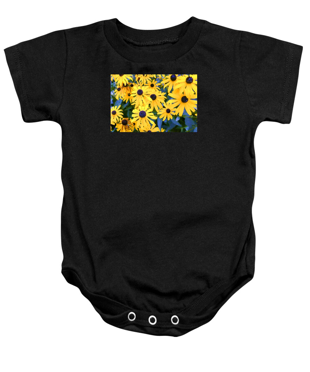 Aster Baby Onesie featuring the photograph Black Eyed Susans by Hugh Smith