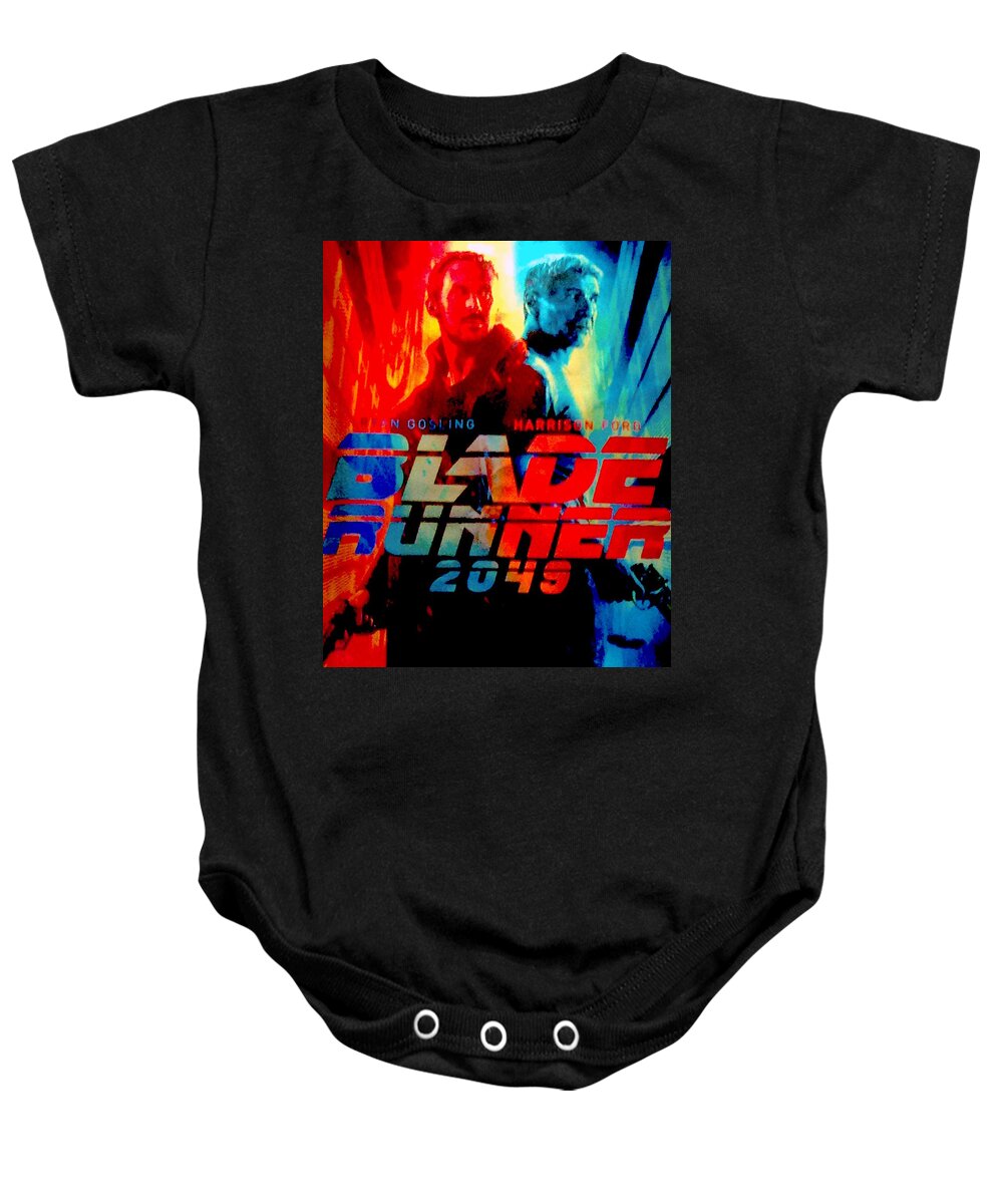  Baby Onesie featuring the digital art Blade Runner Tee by Steve Fields