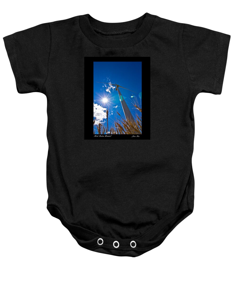 Windmills Baby Onesie featuring the photograph Blades in the Wheat by Jana Rosenkranz