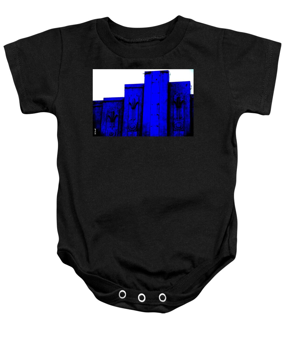Blue Deco Baby Onesie featuring the photograph Blue Deco by Edward Smith