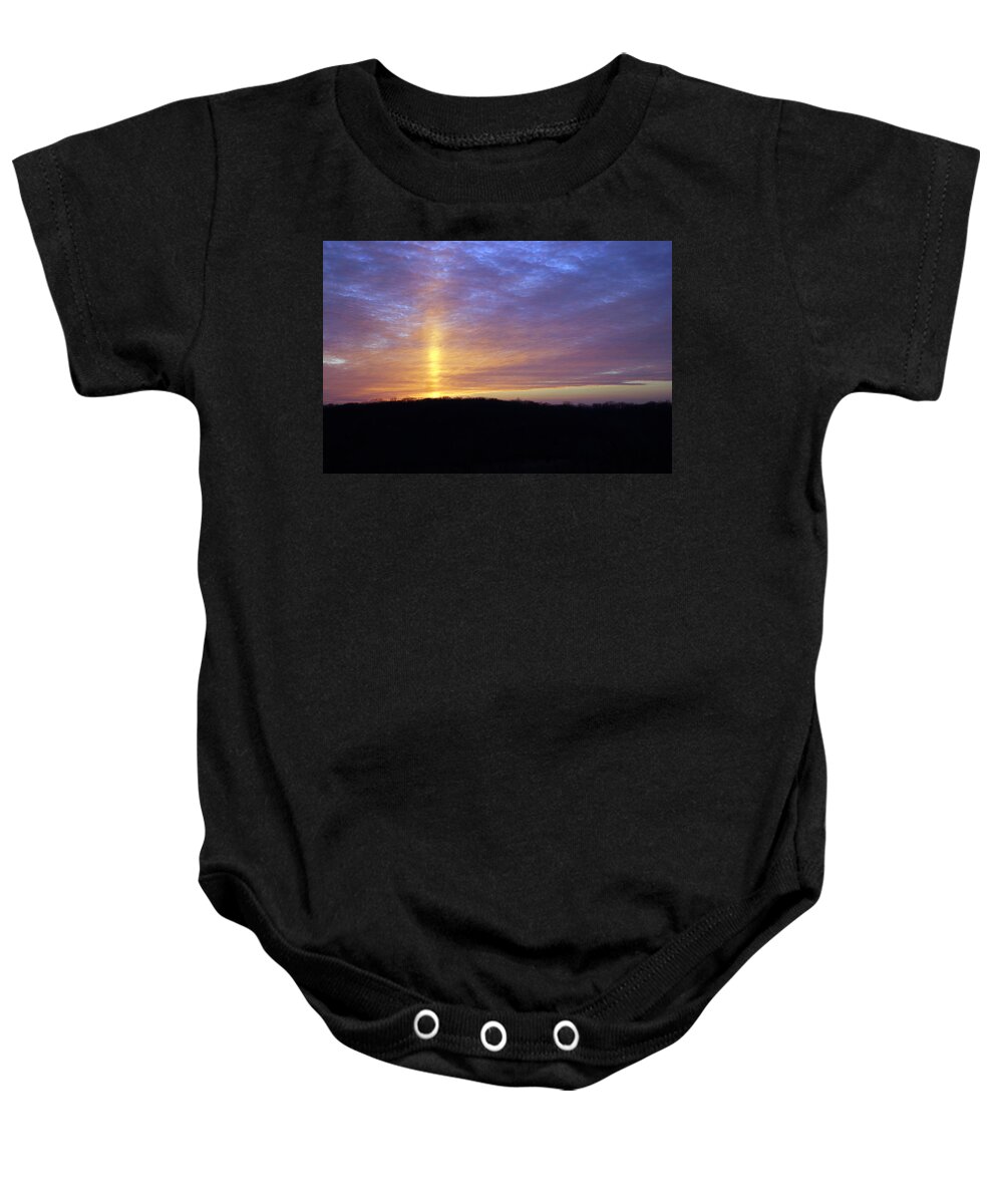 Sunset Baby Onesie featuring the digital art Blue Sunset by Jana Russon