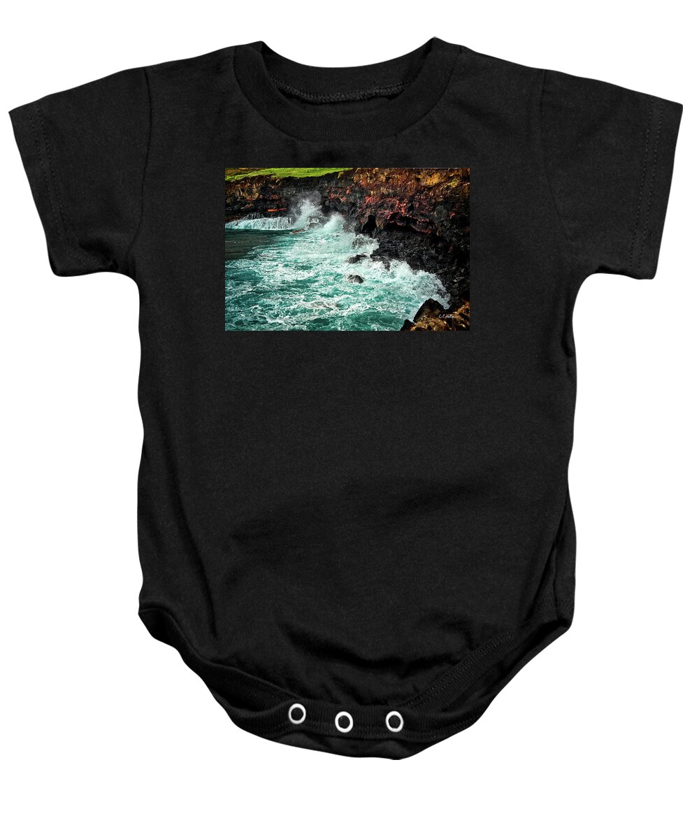 Hawaii Baby Onesie featuring the photograph Blue Turmoil by Christopher Holmes