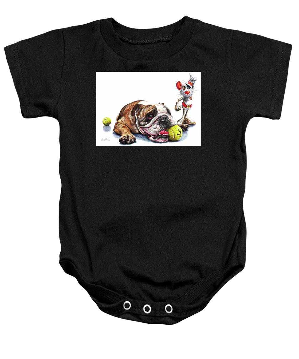 Dog Baby Onesie featuring the drawing Boy's Toys by Peter Williams