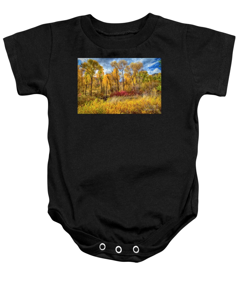 Brightness Baby Onesie featuring the mixed media Brightness by David Millenheft