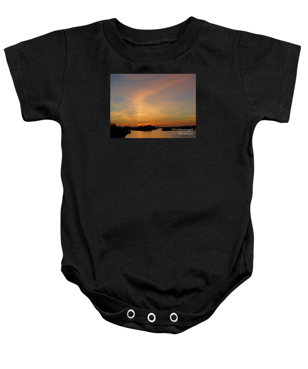 Sunset Baby Onesie featuring the photograph Broad Strokes Sunset by Pat Miller