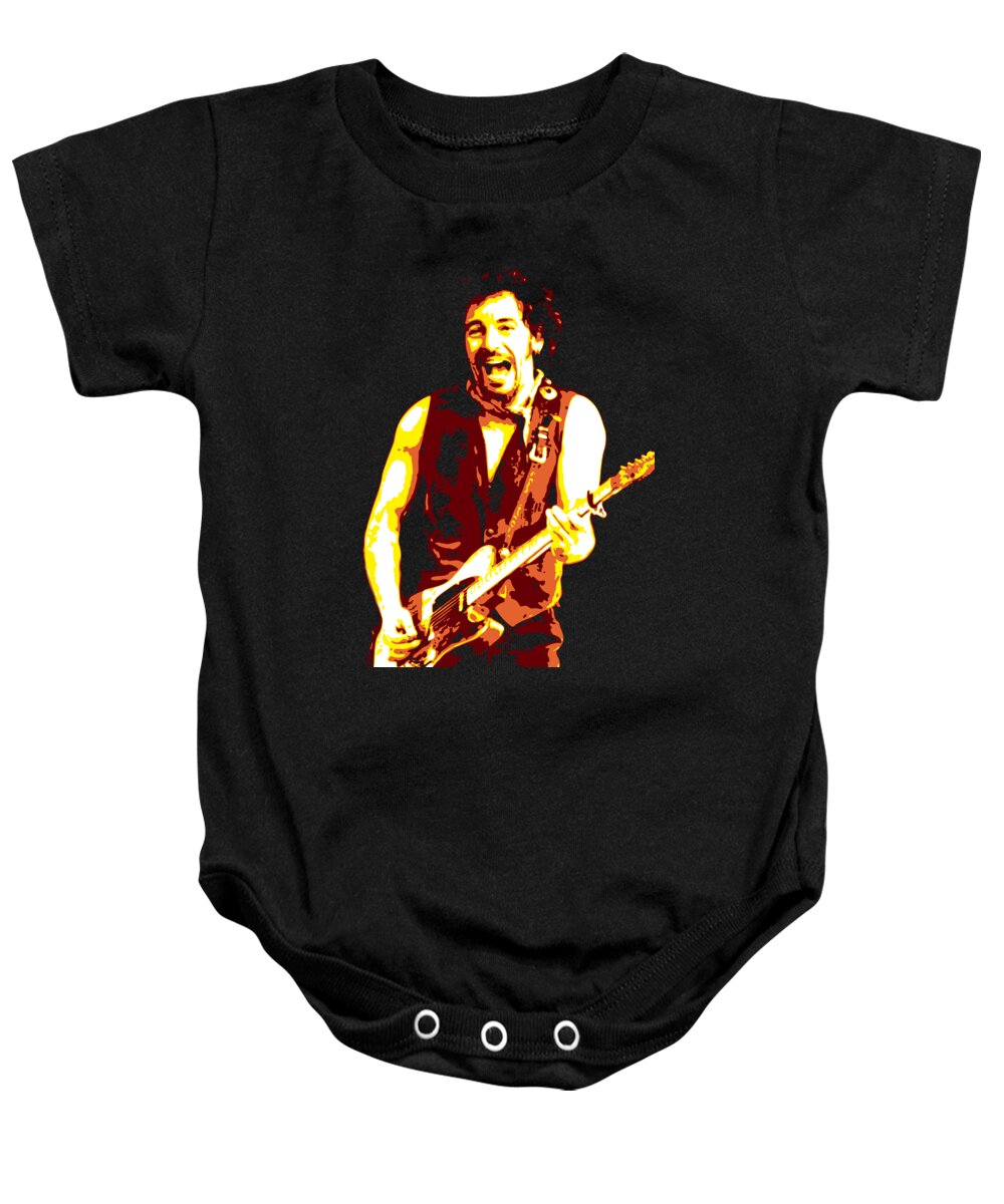 Bruce Springsteen Baby Onesie featuring the digital art Bruce Springsteen by DB Artist