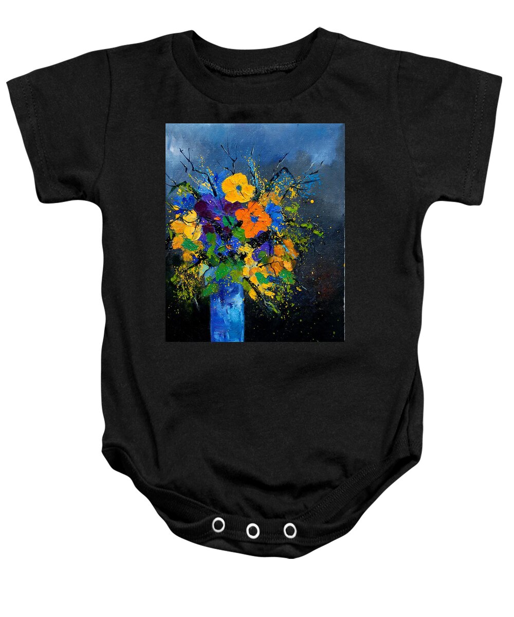 Poppies Baby Onesie featuring the painting Bunch 1007 by Pol Ledent