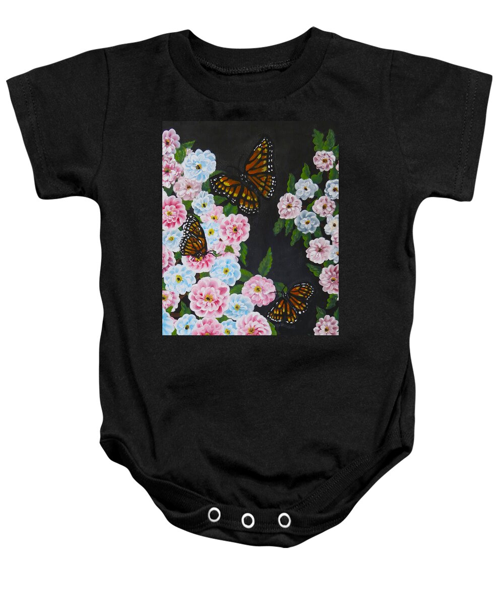 Monarch Baby Onesie featuring the painting Butterfly Beauty by Teresa Wing