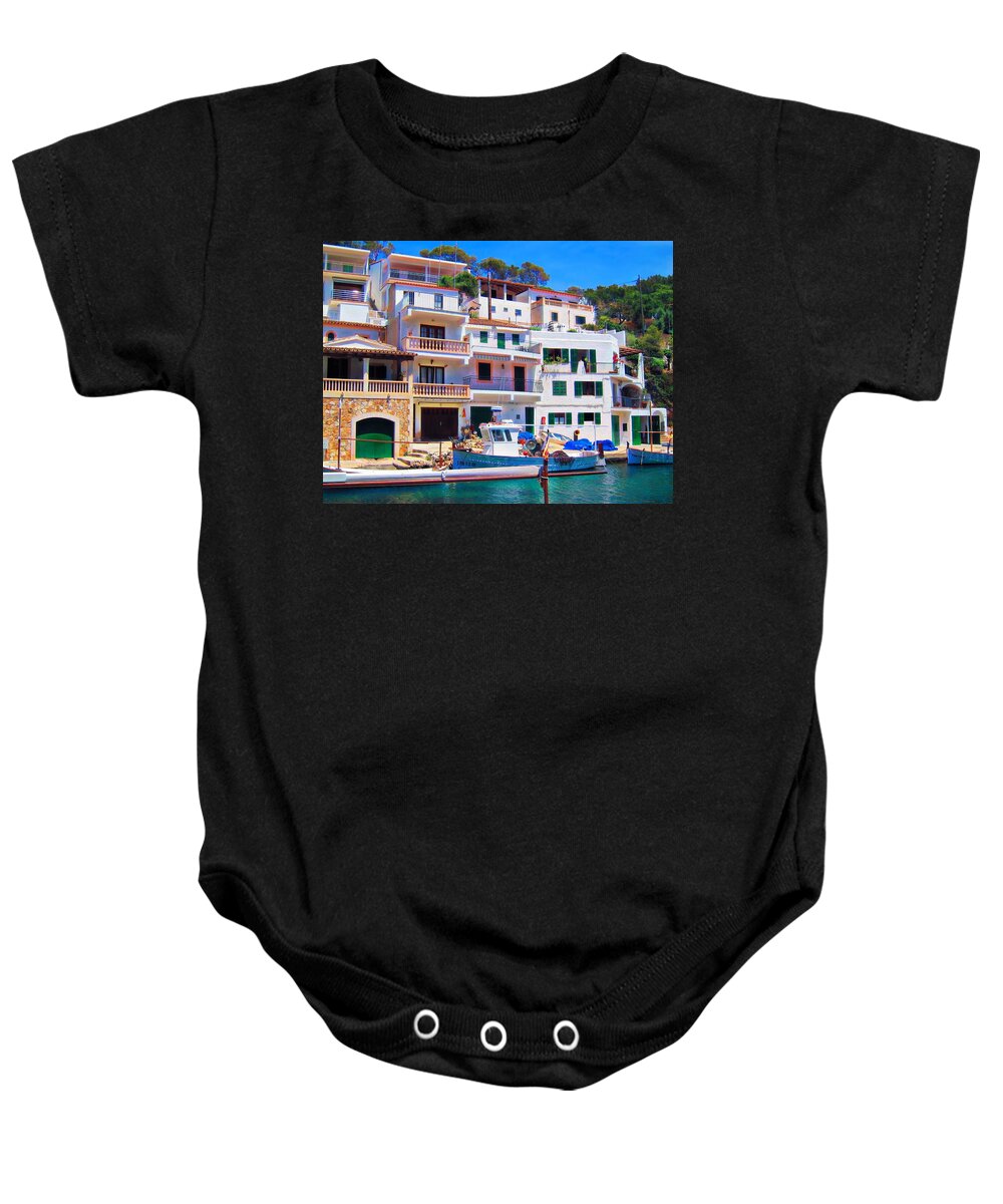 Mallorca Baby Onesie featuring the photograph Cala Figuera by Andreas Thust