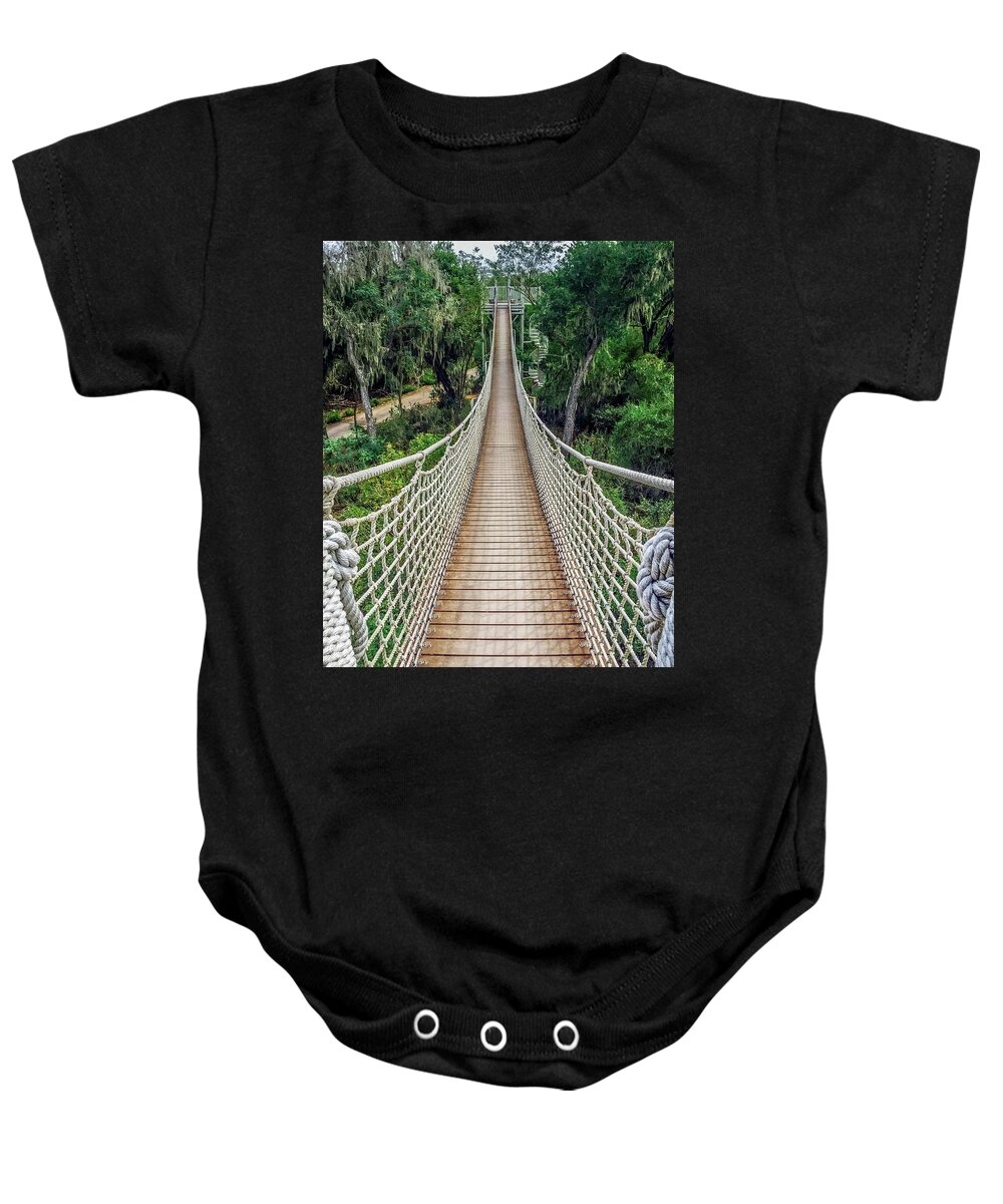 Canopy Trail At Santa Ana Wildlife Refuge Baby Onesie featuring the photograph Canopy Trail at Santa Ana Wildlife Refuge by Debra Martz