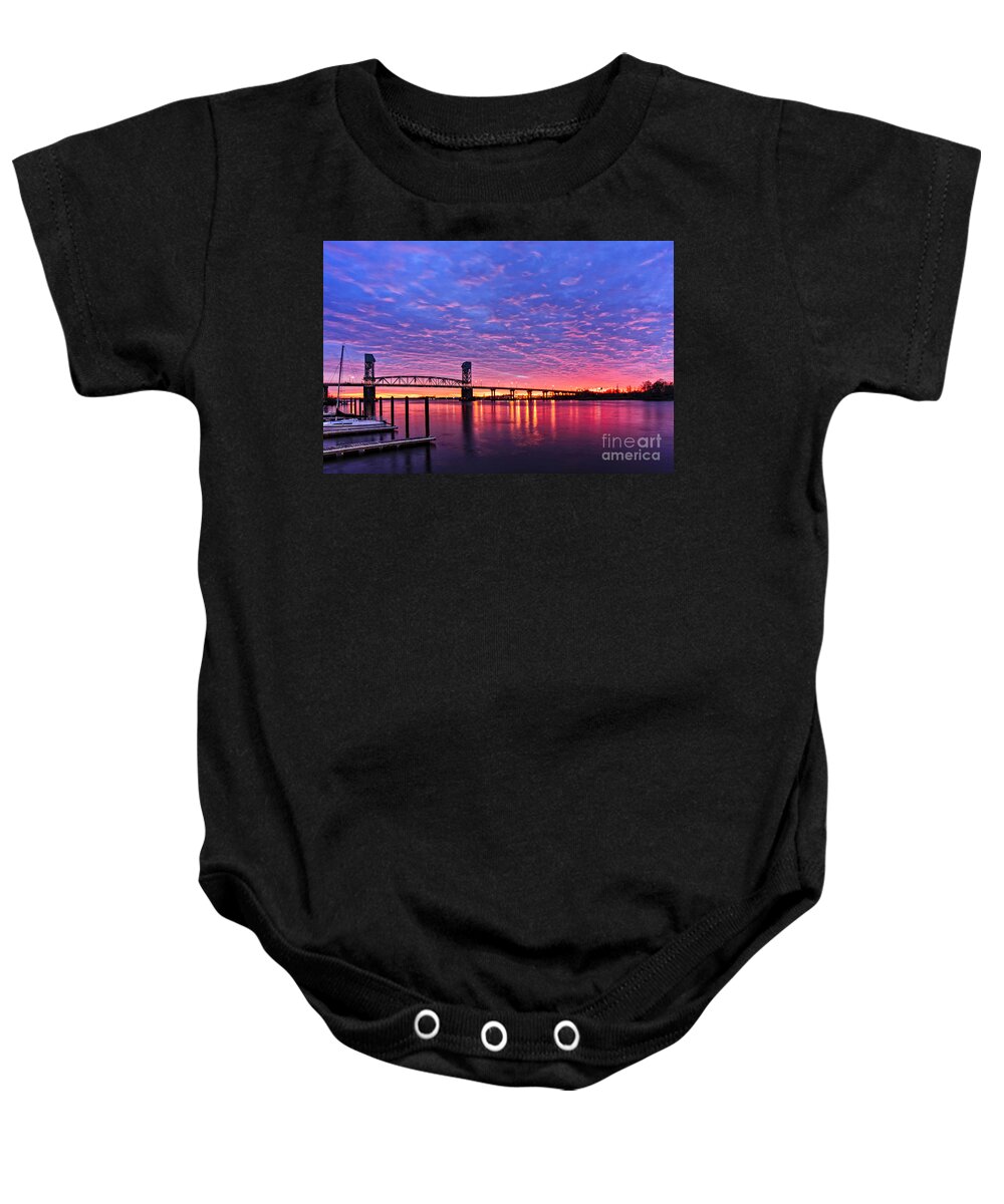 Wilmington Baby Onesie featuring the photograph Cape fear Bridge1 by DJA Images