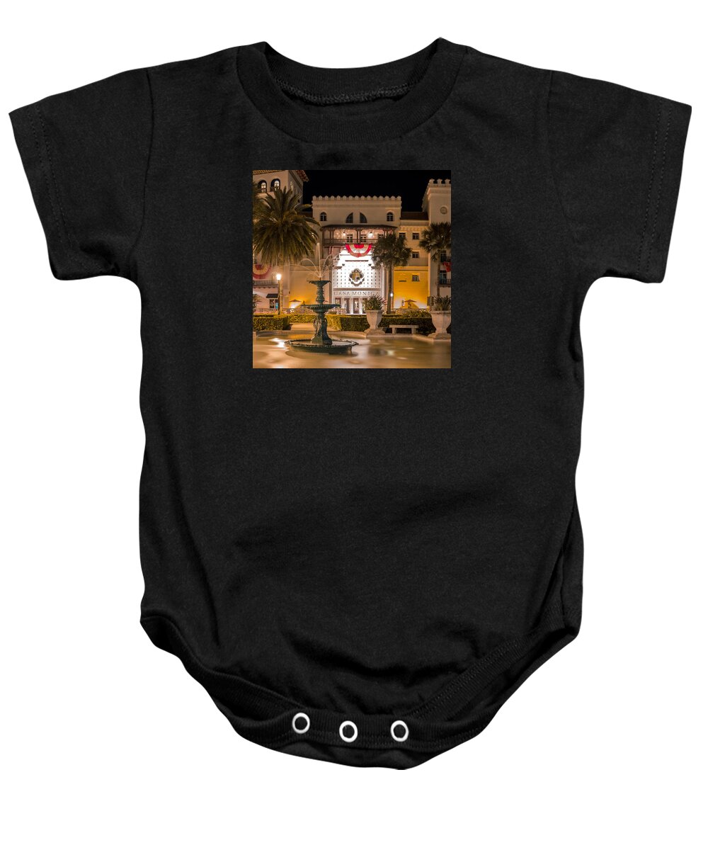 Architectural Baby Onesie featuring the photograph Casa Monica At The Lightner Museum Fountain by Traveler's Pics