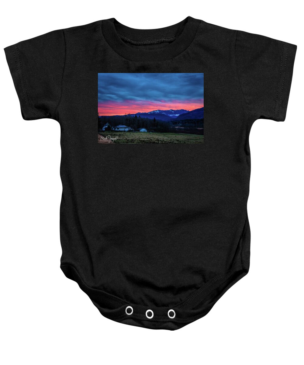 Sunrise Baby Onesie featuring the photograph Cascade Mountain Sunrise II by Mark Joseph