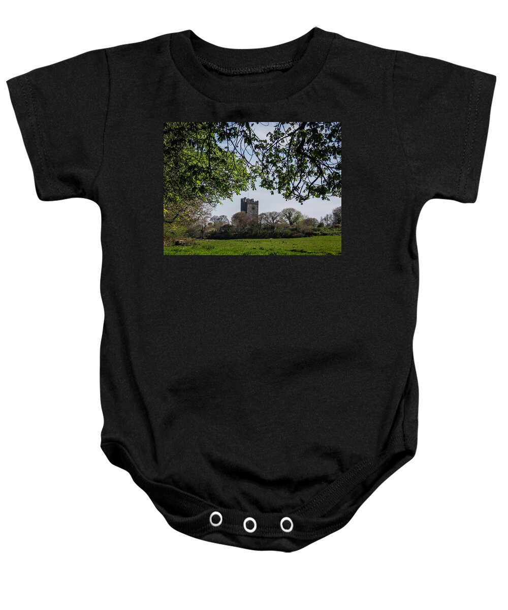 15th Century Baby Onesie featuring the photograph Castle in Irish Countryside by James Truett