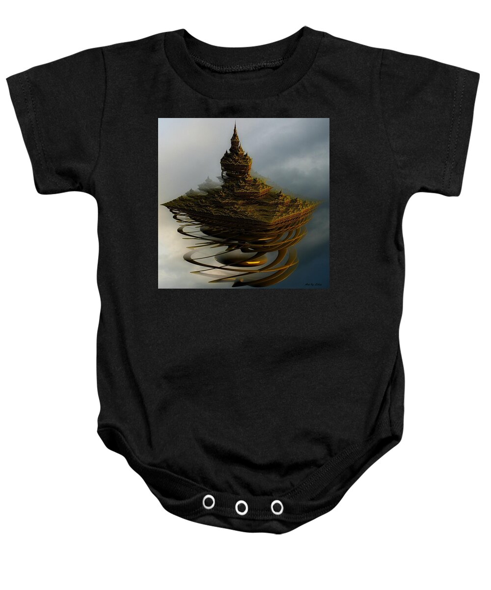 Castle In The Sky Baby Onesie featuring the digital art Castle in the sky by Lilia S