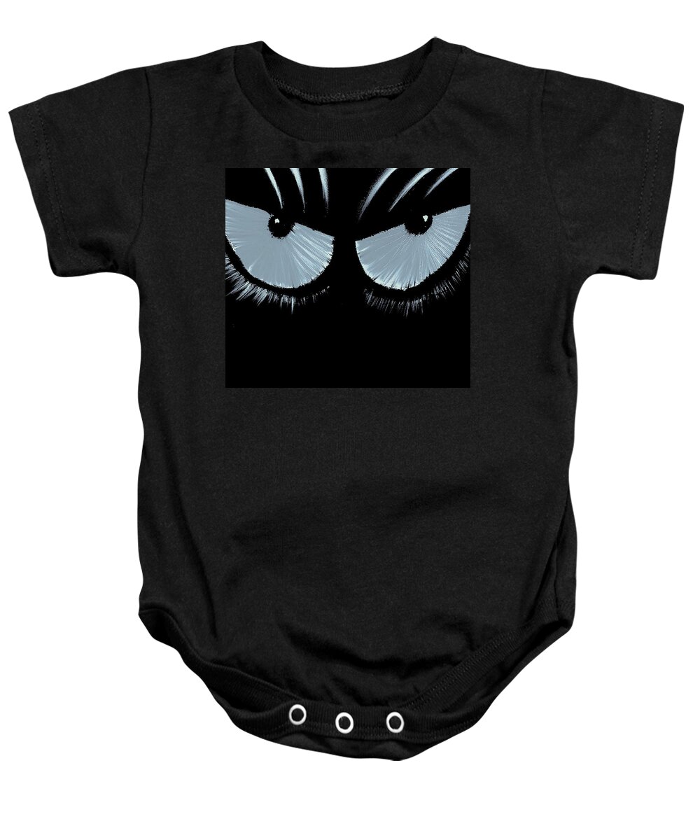  Looking Baby Onesie featuring the digital art Cat Eyes 3 by James Adger