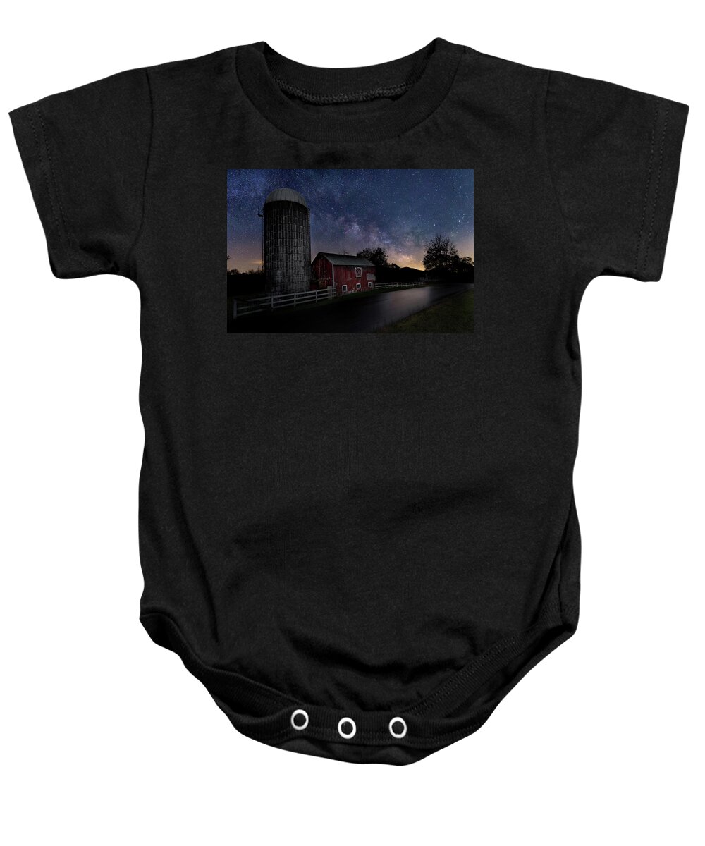 Milky Way Baby Onesie featuring the photograph Celestial Farm by Bill Wakeley