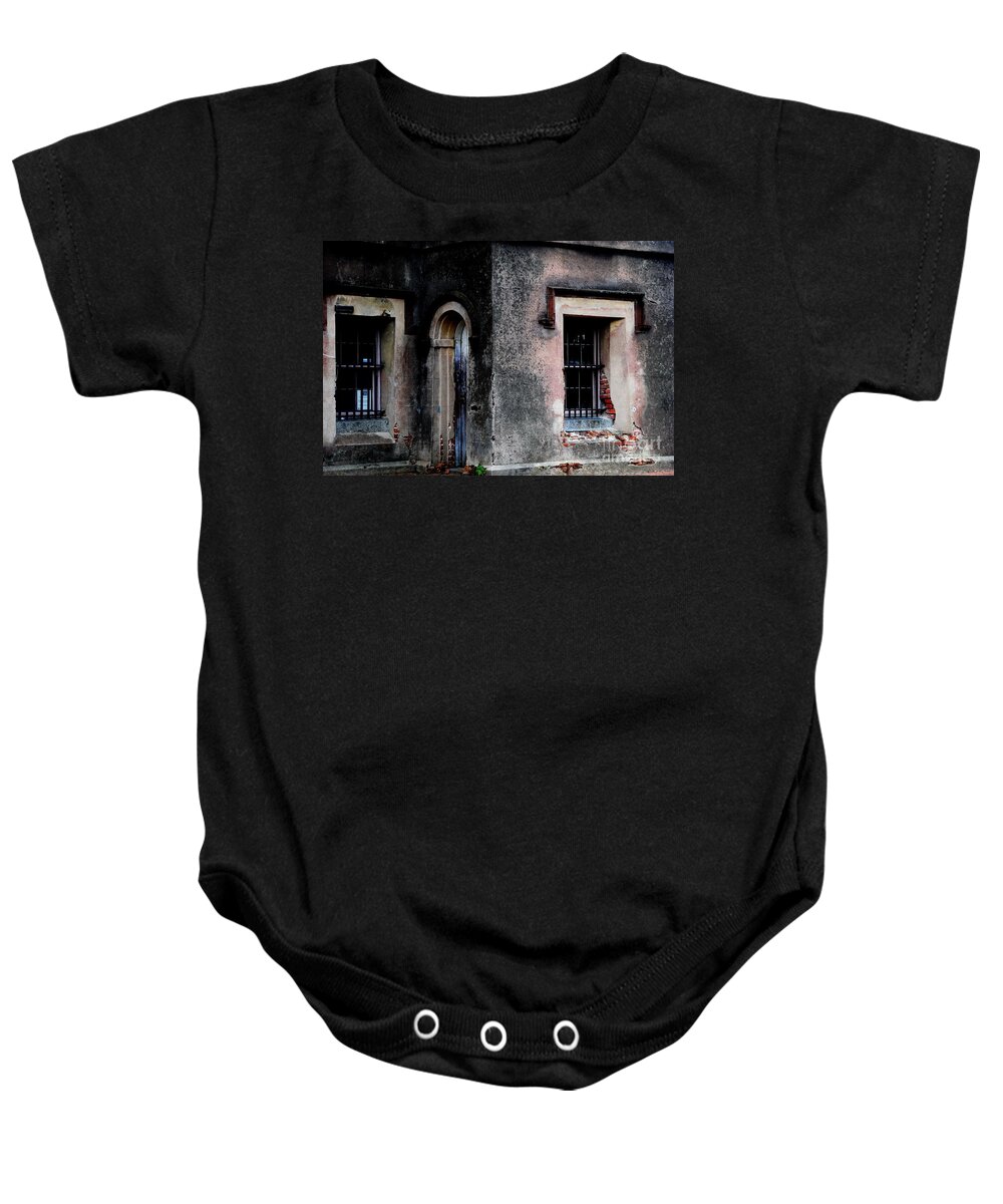 Charleston South Carolina Baby Onesie featuring the photograph Old Jail Door and Windows 1802 by Jacqueline M Lewis