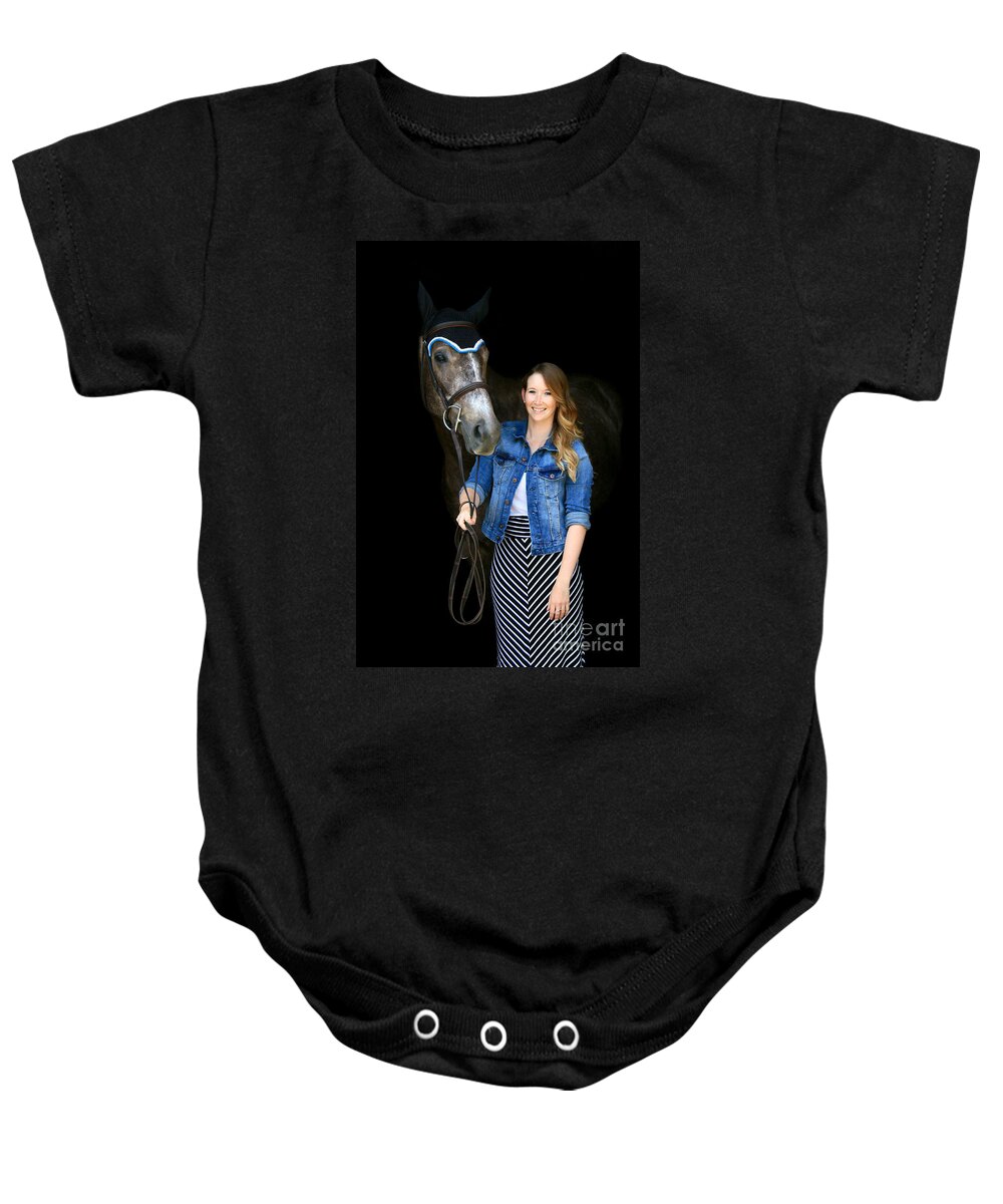  Baby Onesie featuring the photograph Charlotte-Phil-4 by Life With Horses