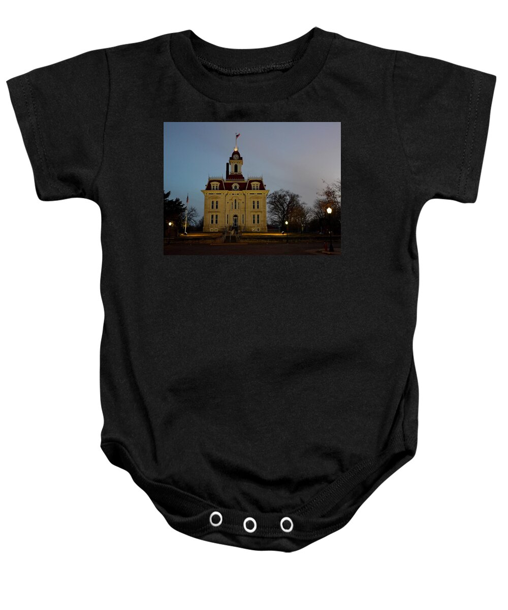 Courthouse Baby Onesie featuring the photograph Chase County Courthouse by Keith Stokes
