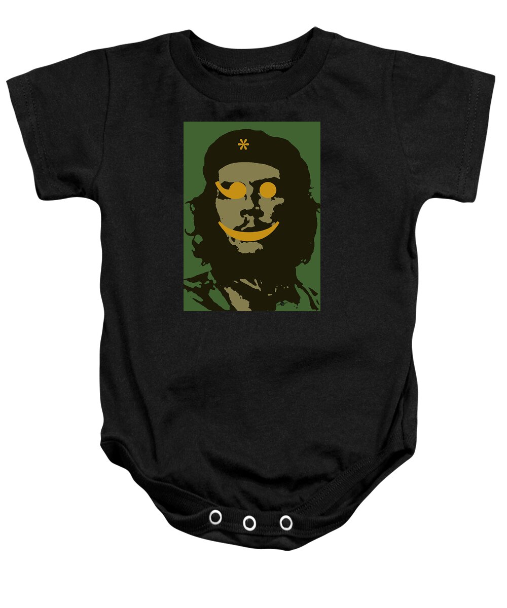 Che Baby Onesie featuring the painting Che Guevara Emoticomunist 1 by Tony Rubino