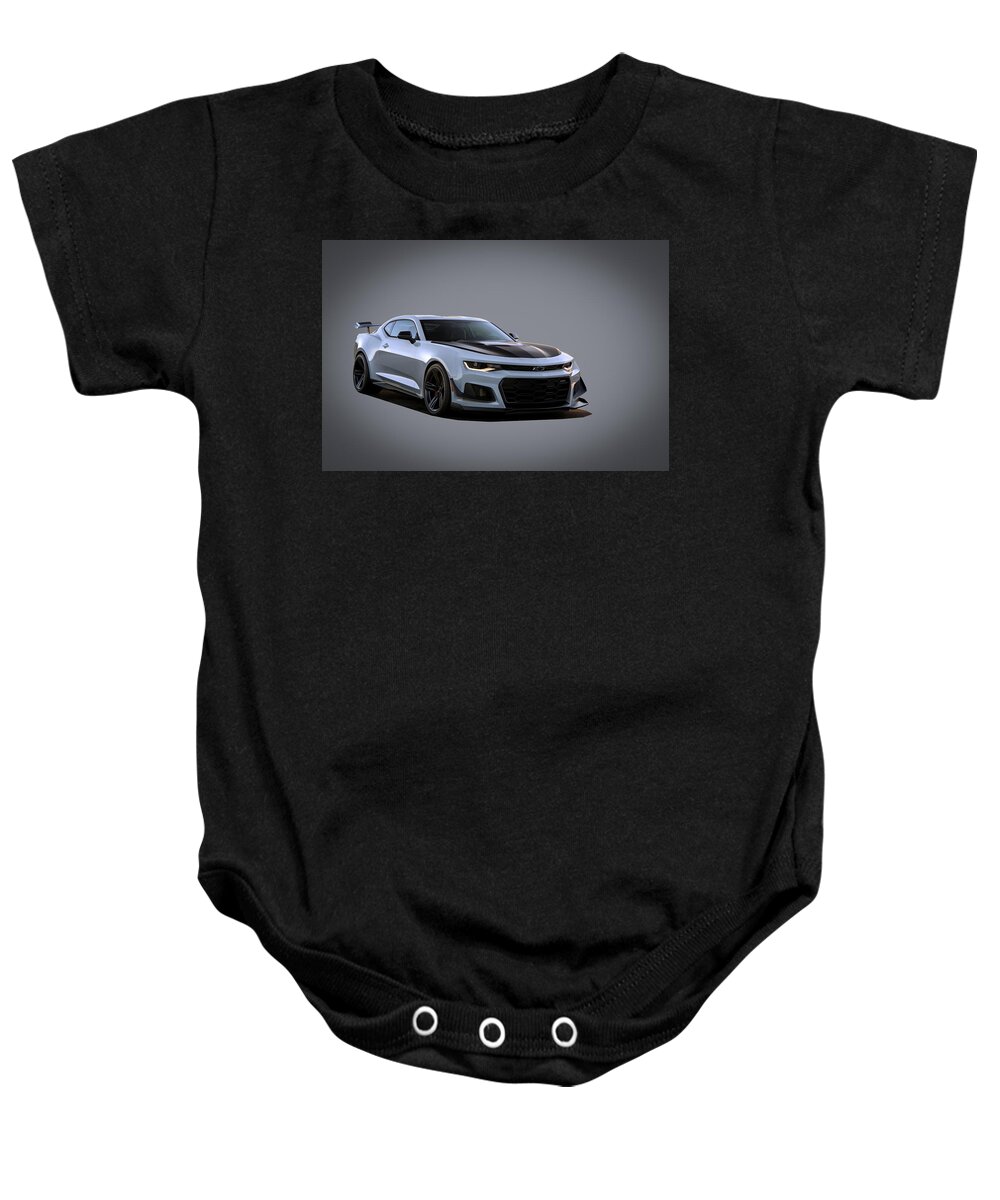 Chevrolet Baby Onesie featuring the digital art Chevrolet Camaro ZL1 1LE by Roger Lighterness