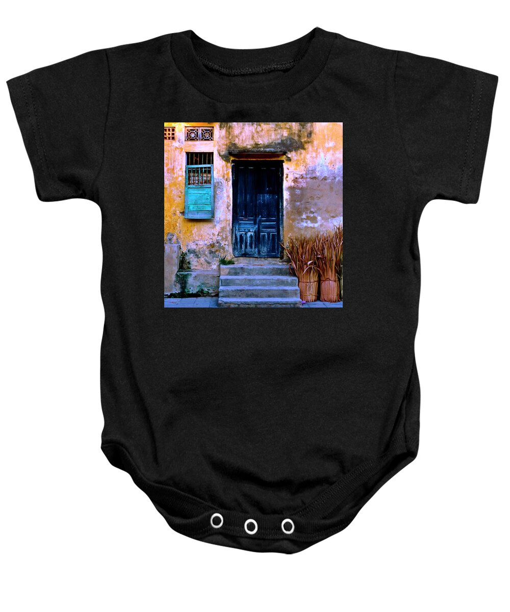 Chinese Facade Of Hoi An In Vietnam Baby Onesie featuring the photograph Chinese Facade of Hoi An in Vietnam by Silva Wischeropp