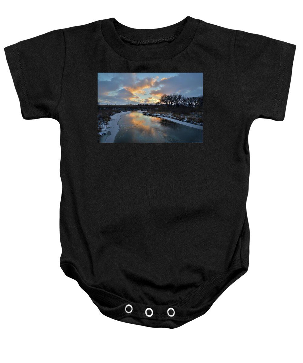 Glacial Park Baby Onesie featuring the photograph Christmas Morning 2017 in Glacial Park 7 by Ray Mathis